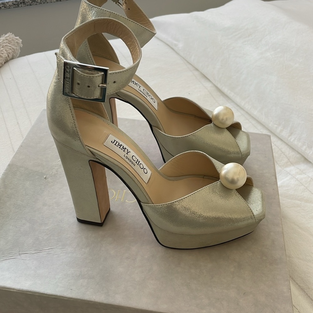 Jimmy Choo Socorie Ankle Strap Peep Toe Platform